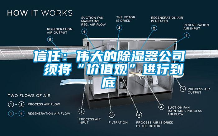 信任：偉大的除濕器公司 須將“價值觀”進行到底