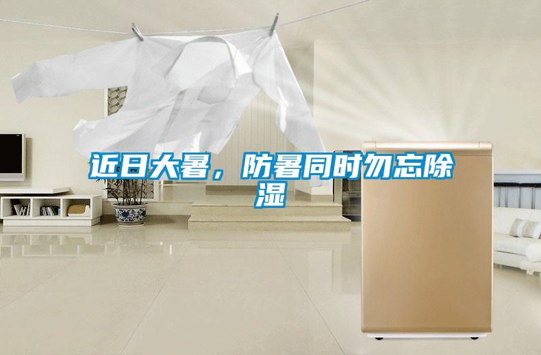 近日大暑，防暑同時勿忘除濕