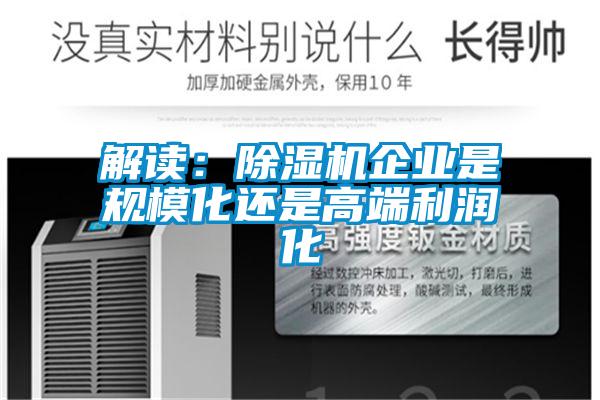 解讀：除濕機(jī)企業(yè)是規(guī)模化還是高端利潤(rùn)化