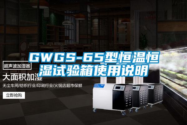 GWGS-65型恒溫恒濕試驗箱使用說明