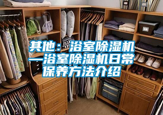 其他：浴室除濕機—浴室除濕機日常保養(yǎng)方法介紹