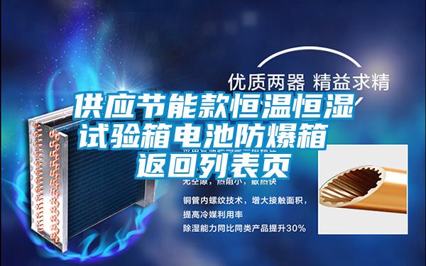 供應節能款恒溫恒濕試驗箱電池防爆箱 返回列表頁
