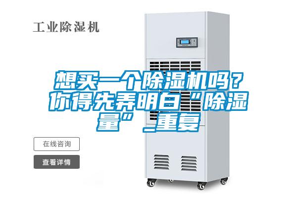 想買一個除濕機嗎？你得先弄明白“除濕量”_重復