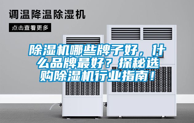 除濕機哪些牌子好，什么品牌最好？探秘選購除濕機行業(yè)指南！