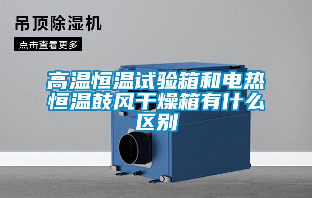 高溫恒溫試驗箱和電熱恒溫鼓風干燥箱有什么區別