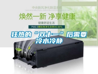 行業新聞狂熱的“雙十一”后需要冷水冷靜