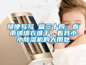 行業新聞隨便寫寫 篇三十四：春雨綿綿衣難干，看我小小除濕機的大用處