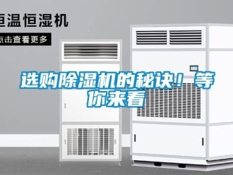 行業新聞選購除濕機的秘訣！等你來看