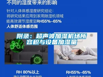 企業新聞附錄：超聲波加濕機場所容積與設備加濕量