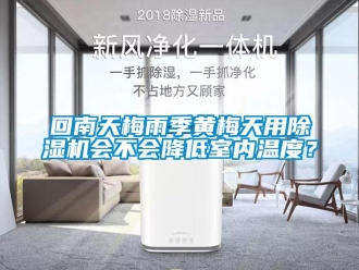 行業新聞回南天梅雨季黃梅天用除濕機會不會降低室內溫度？